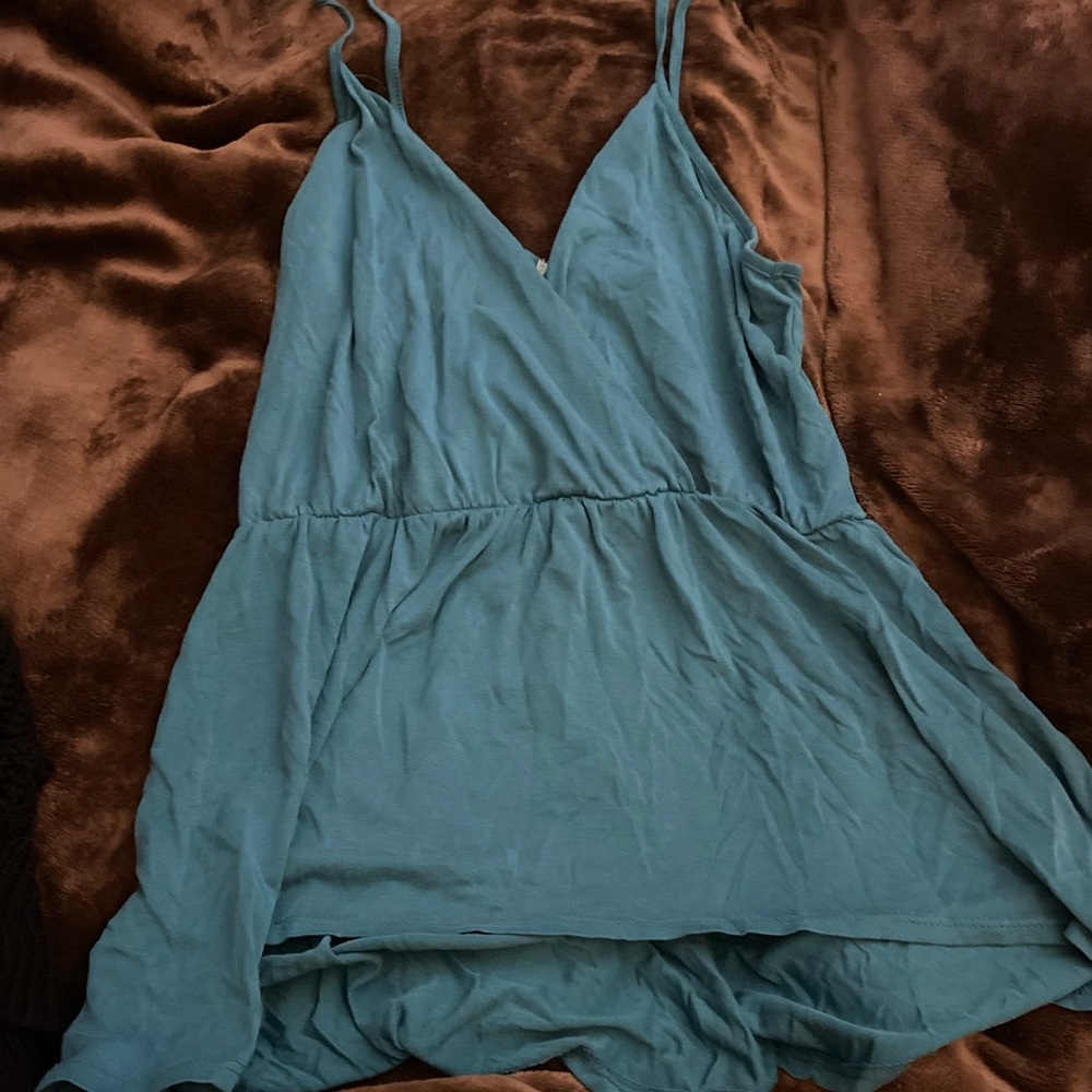 Teal tank top v neck size xs spaghetti strap